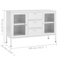 Thumbnail for Sideboard Weiß 105x35x70 cm Stahl und Hartglas