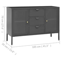 Thumbnail for Sideboard Anthrazit 105x35x70 cm Stahl und Hartglas