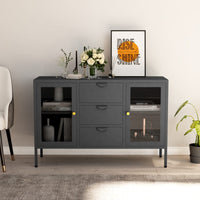 Thumbnail for Sideboard Anthrazit 105x35x70 cm Stahl und Hartglas