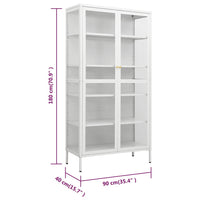 Thumbnail for Vitrine Weiß 90x40x180 cm Stahl und Gehärtetes Glas