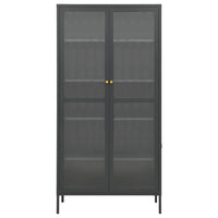 Thumbnail for Vitrine Anthrazit 90x40x180 cm Stahl und Gehärtetes Glas