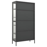 Thumbnail for Vitrine Anthrazit 90x40x180 cm Stahl und Gehärtetes Glas