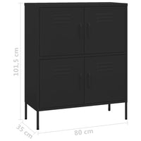 Thumbnail for Lagerschrank Schwarz 80x35x101,5 cm Stahl