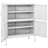 Thumbnail for Lagerschrank Weiß 80x35x101,5 cm Stahl