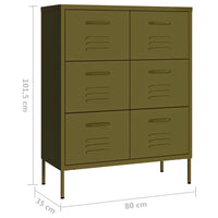 Thumbnail for Schubladenschrank Olivgrün 80x35x101,5 cm Stahl