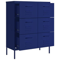 Thumbnail for Schubladenschrank Marineblau 80x35x101,5 cm Stahl