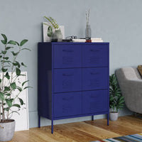 Thumbnail for Schubladenschrank Marineblau 80x35x101,5 cm Stahl