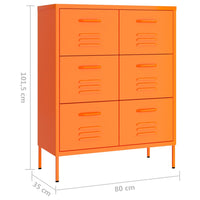 Thumbnail for Schubladenschrank Orange 80x35x101,5 cm Stahl