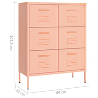 Thumbnail for Schubladenschrank Rosa 80x35x101,5 cm Stahl