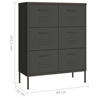 Thumbnail for Schubladenschrank Anthrazit 80x35x101,5 cm Stahl