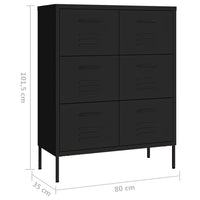 Thumbnail for Schubladenschrank Schwarz 80x35x101,5 cm Stahl