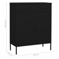 Thumbnail for Lagerschrank Schwarz 80x35x101,5 cm Stahl