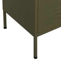 Thumbnail for Beistellschrank Olivgrün 80x35x101,5 cm Stahl