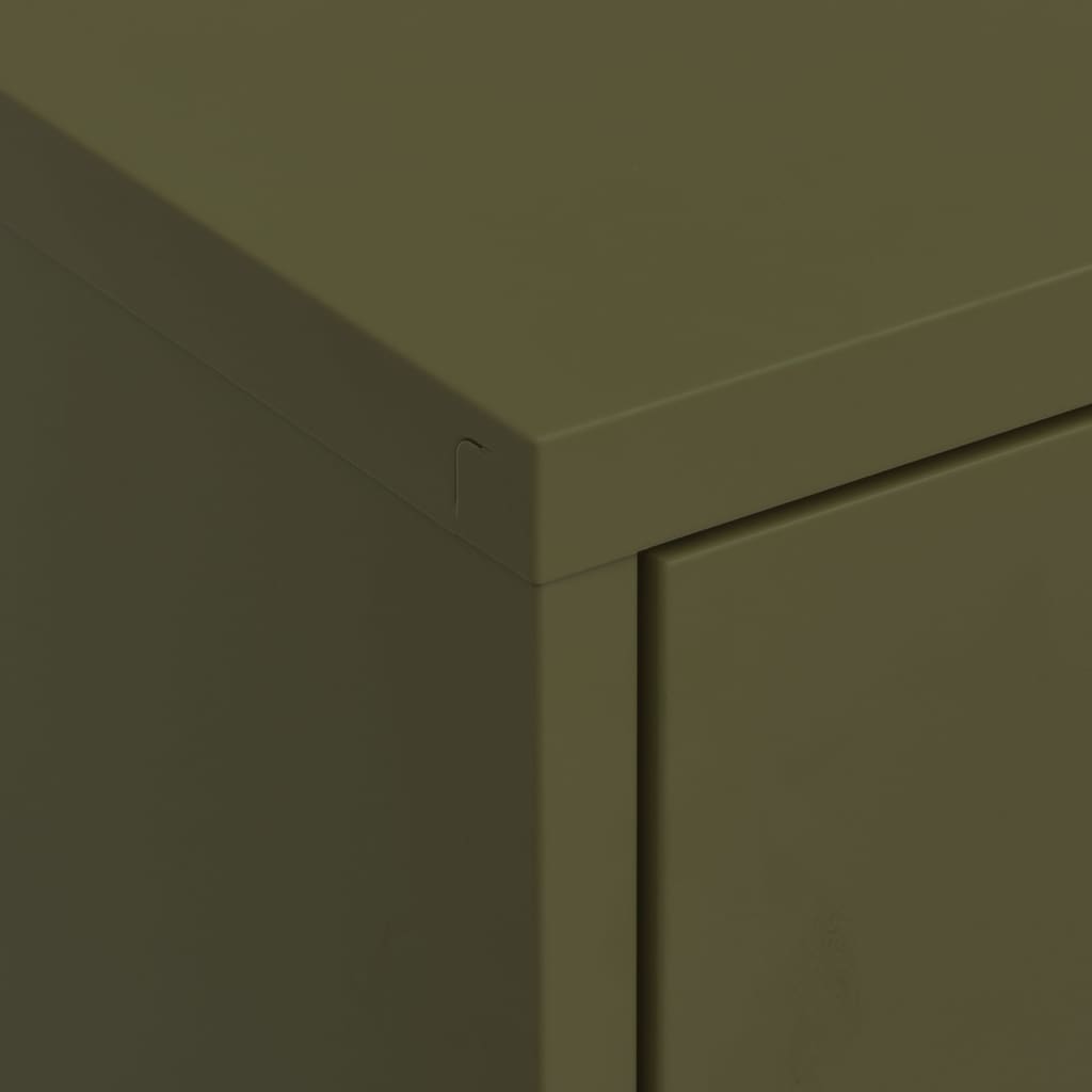 Beistellschrank Olivgrün 80x35x101,5 cm Stahl