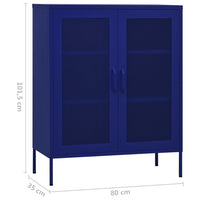 Thumbnail for Lagerschrank Marineblau 80x35x101,5 cm Stahl