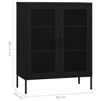 Thumbnail for Lagerschrank Schwarz 80x35x101,5 cm Stahl