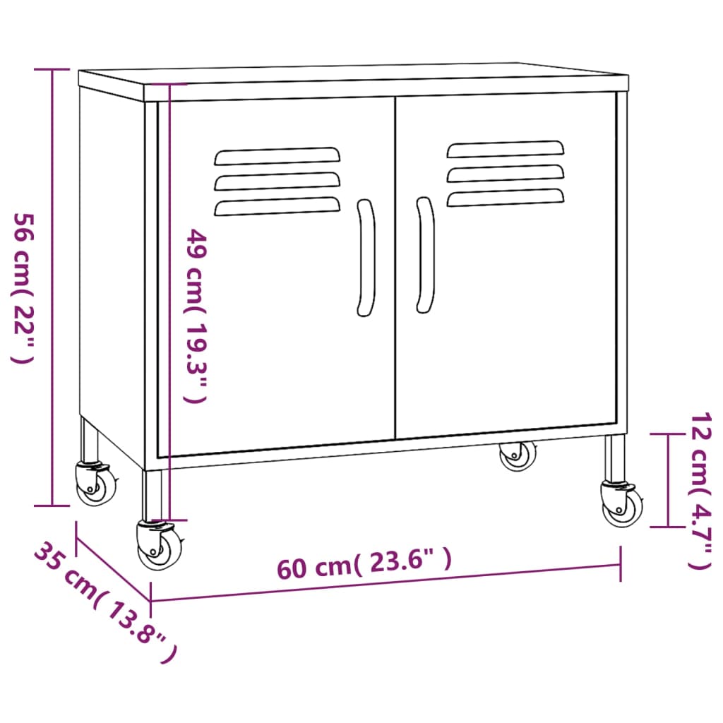 Lagerschrank Orange 60x35x56 cm Stahl