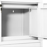 Thumbnail for Büroschrank Weiß 90x40x102 cm Stahl