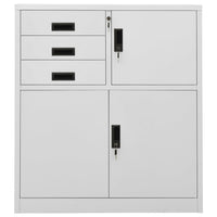 Thumbnail for Büroschrank Hellgrau 90x40x102 cm Stahl