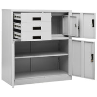 Thumbnail for Büroschrank Hellgrau 90x40x102 cm Stahl