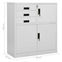 Thumbnail for Büroschrank Hellgrau 90x40x102 cm Stahl