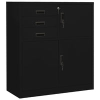 Thumbnail for Büroschrank Schwarz 90x40x102 cm Stahl