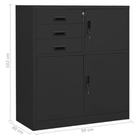 Thumbnail for Büroschrank Anthrazit 90x40x102 cm Stahl