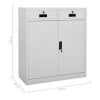 Thumbnail for Büroschrank Hellgrau 90x40x102 cm Stahl