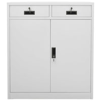 Thumbnail for Büroschrank Hellgrau 90x40x102 cm Stahl