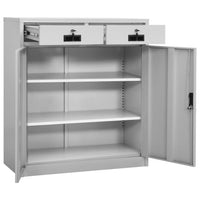Thumbnail for Büroschrank Hellgrau 90x40x102 cm Stahl