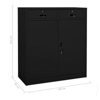 Thumbnail for Büroschrank Schwarz 90x40x102 cm Stahl
