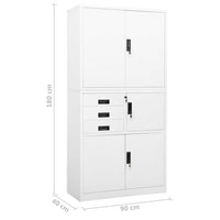 Thumbnail for Büroschrank Weiß 90x40x180 cm Stahl