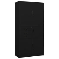 Thumbnail for Büroschrank Schwarz 90x40x180 cm Stahl