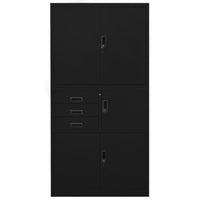 Thumbnail for Büroschrank Schwarz 90x40x180 cm Stahl