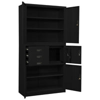Thumbnail for Büroschrank Schwarz 90x40x180 cm Stahl