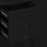 Thumbnail for Büroschrank Schwarz 90x40x180 cm Stahl