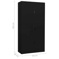 Thumbnail for Büroschrank Schwarz 90x40x180 cm Stahl