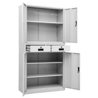 Thumbnail for Büroschrank Hellgrau 90x40x180 cm Stahl