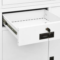 Thumbnail for Büroschrank Weiß 90x40x180 cm Stahl und Hartglas