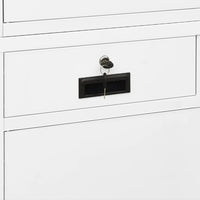 Thumbnail for Büroschrank Weiß 90x40x180 cm Stahl und Hartglas