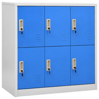 Thumbnail for Schließfachschrank Hellgrau und Blau 90x45x92,5 cm Stahl