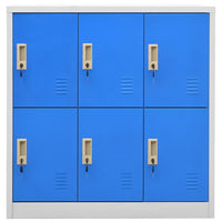 Thumbnail for Schließfachschrank Hellgrau und Blau 90x45x92,5 cm Stahl