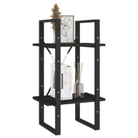 Thumbnail for Bücherregal 2 Böden Schwarz 40x30x70 cm Massivholz Kiefer