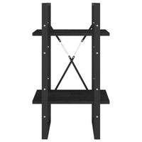 Thumbnail for Bücherregal 2 Böden Schwarz 40x30x70 cm Massivholz Kiefer