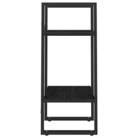 Thumbnail for Bücherregal 2 Böden Schwarz 40x30x70 cm Massivholz Kiefer