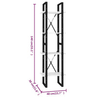 Thumbnail for Bücherregal 4 Fächer Weiß 40x30x140 cm Holzwerkstoff