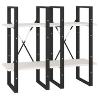 Thumbnail for Bücherregal 4 Böden Weiß 40x30x140 cm Massivholz Kiefer