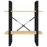 Thumbnail for Bücherregal 2 Böden 60x30x70 cm Massivholz Kiefer