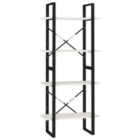 Thumbnail for Bücherregal 4 Böden Weiß 60x30x140 cm Massivholz Kiefer