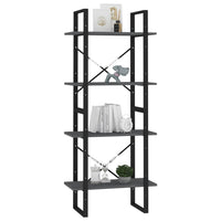 Thumbnail for Bücherregal 4 Böden Grau 60x30x140 cm Massivholz Kiefer